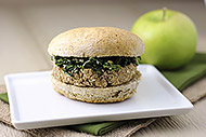 Black-eyed Pea and Sesame Burgers with Sweet Soy Kale 