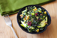 Apple Kale Salad with Mint Yogurt Dressing 