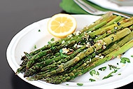 Garlic Roasted Asparagus with Fresh Herbs and Lemon 