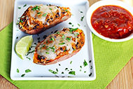 Twice Baked Black Bean Sweet Potatoes 